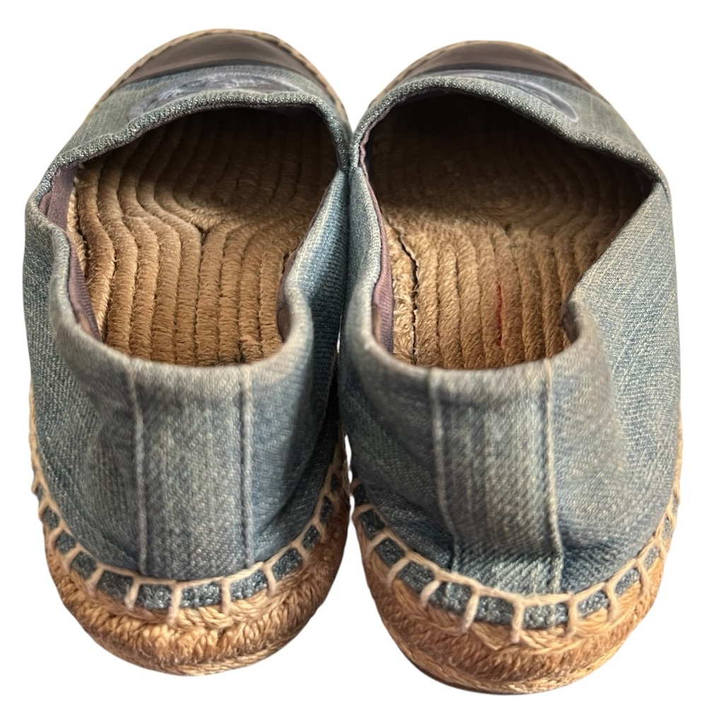 TORY BURCH Benton Denim Cap Toe Espadrille Blue Platform Women’s Size 6 - Picture 10 of 16